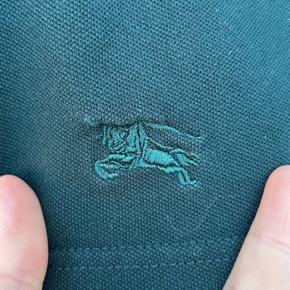 Burberry Green 3/4 Sleeve Polo, size M (fits small), - Picture 6 of 10